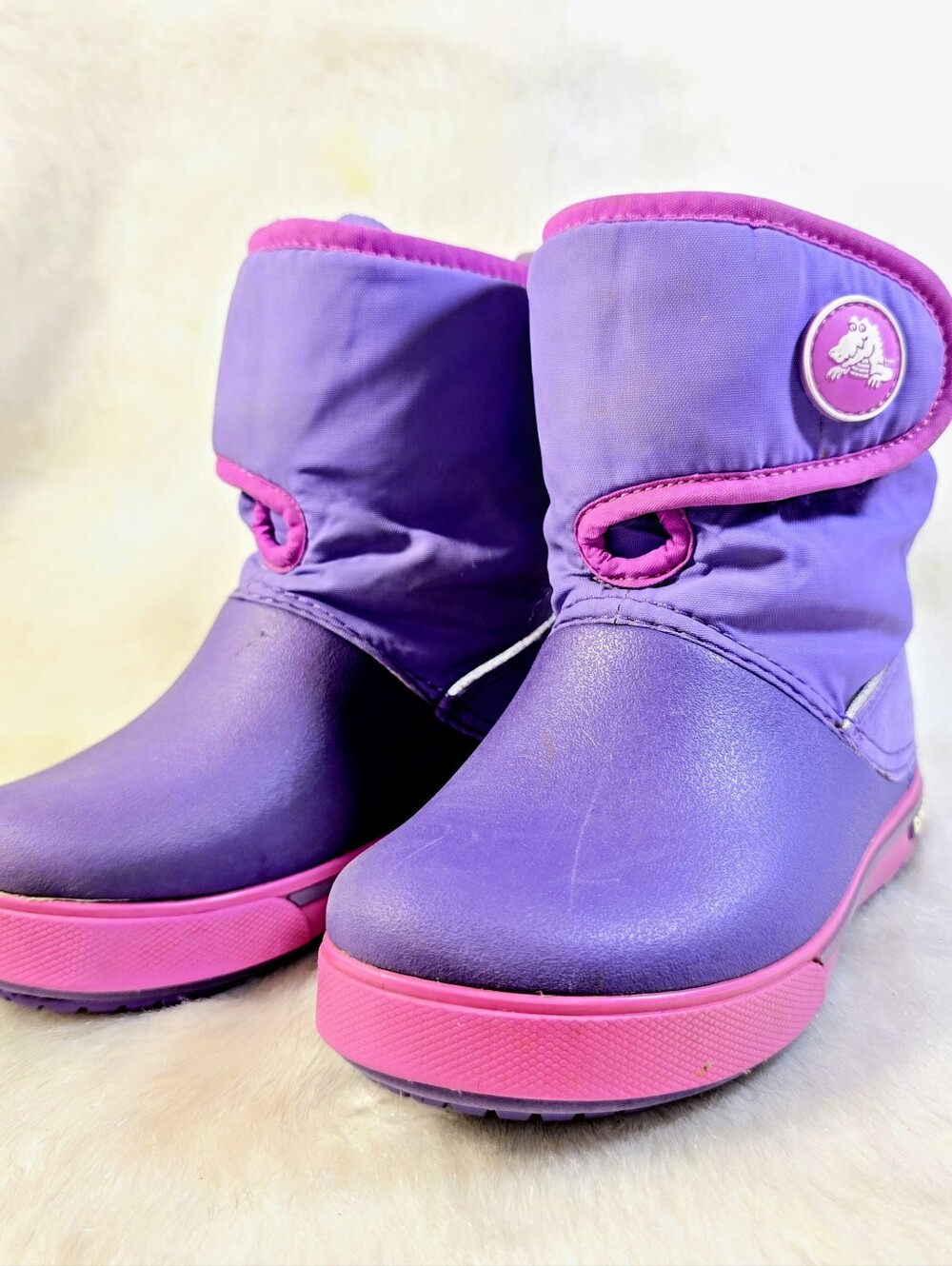 Crocs Kids' Crocband II.0 Gust Snow Boot in "Blue Violet / Wild Orchid- Girls